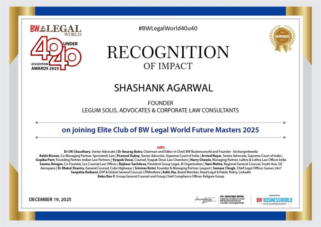BW Legal World Future Masters Power List 2025 — Shashank Agarwal